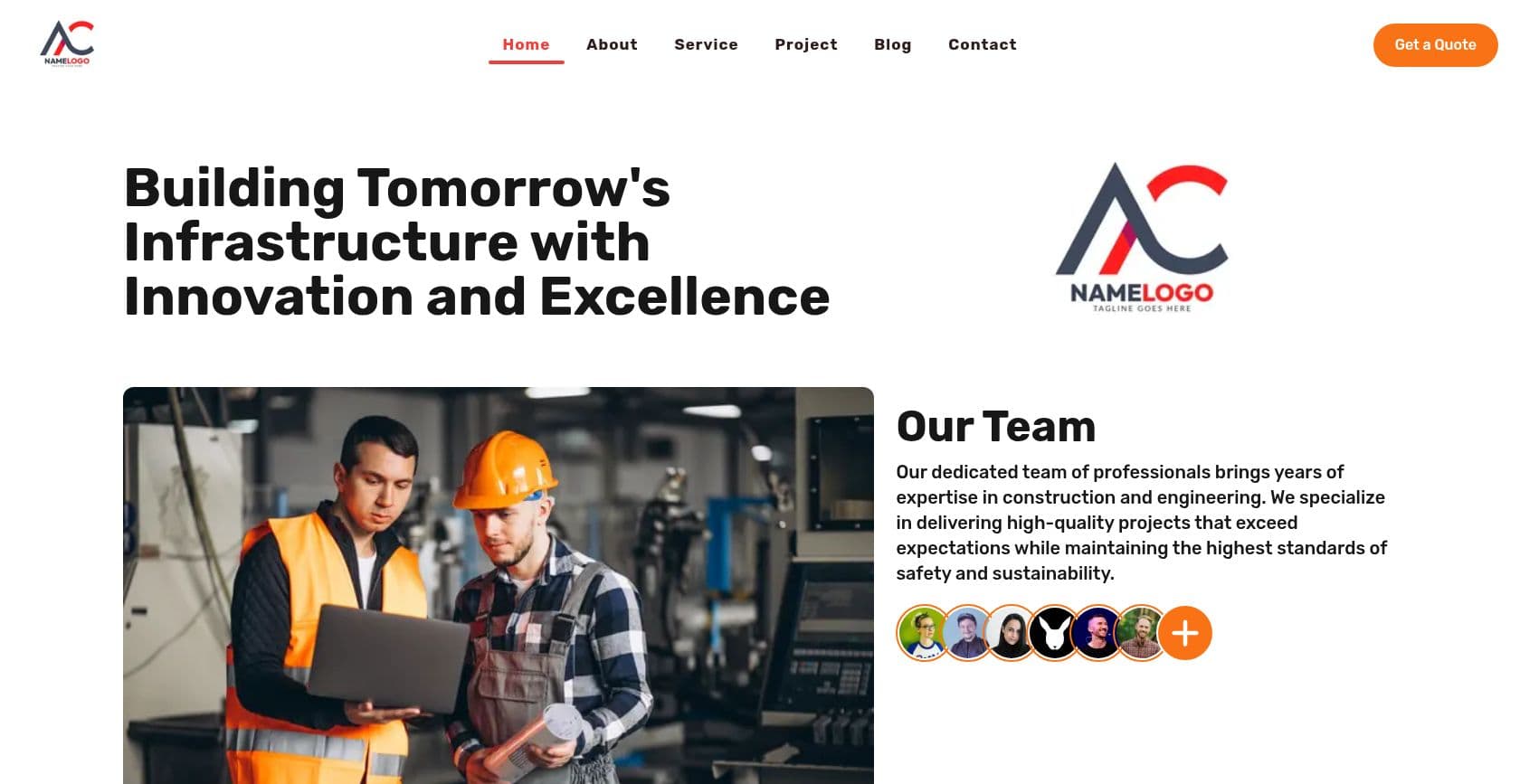 Construction Portfolio Template screenshot